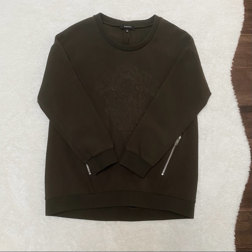 Babaton/Aritzia khaki crewneck